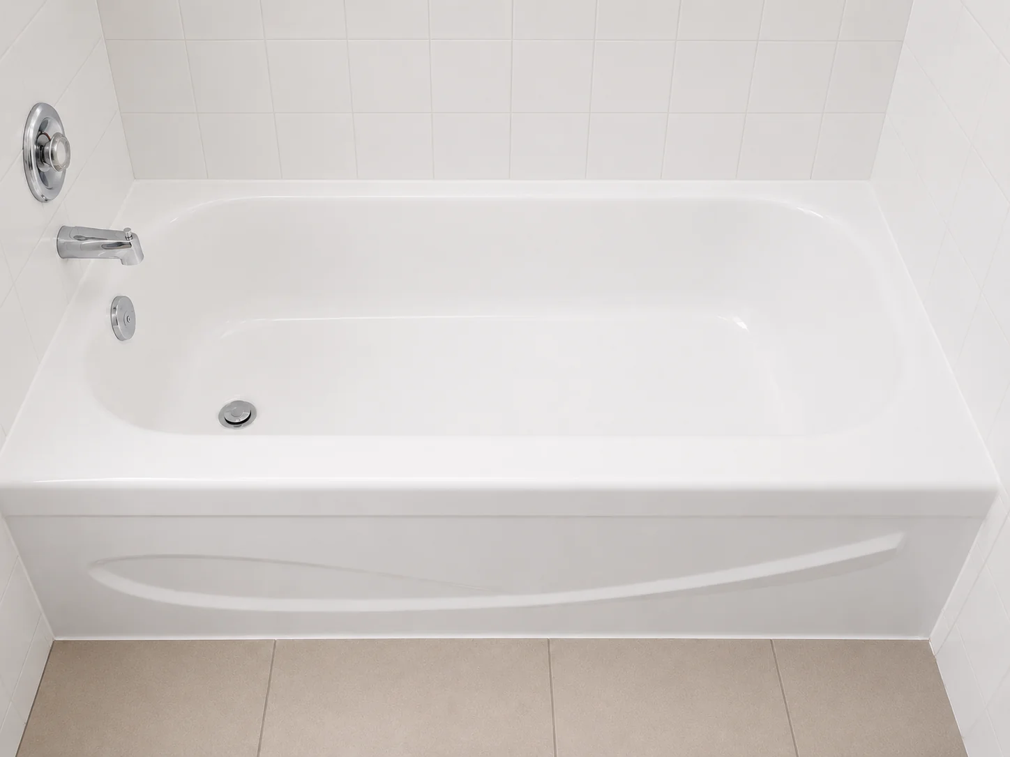 Clean refinished bathtub for a multi-fixture property project